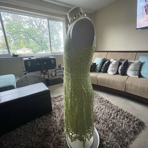 Vintage Kroshetta by Papillion Green Lined Fit & Flare Dress Size Large Witchy - Picture 5 of 14